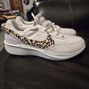 Nike Women's White and Leopard Sneakers